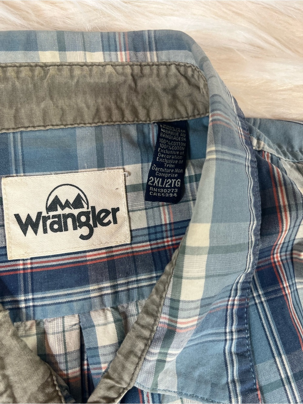 Wrangler Western Shirt Short Sleeve Men's XXL Plaid - Picture 4 of 6